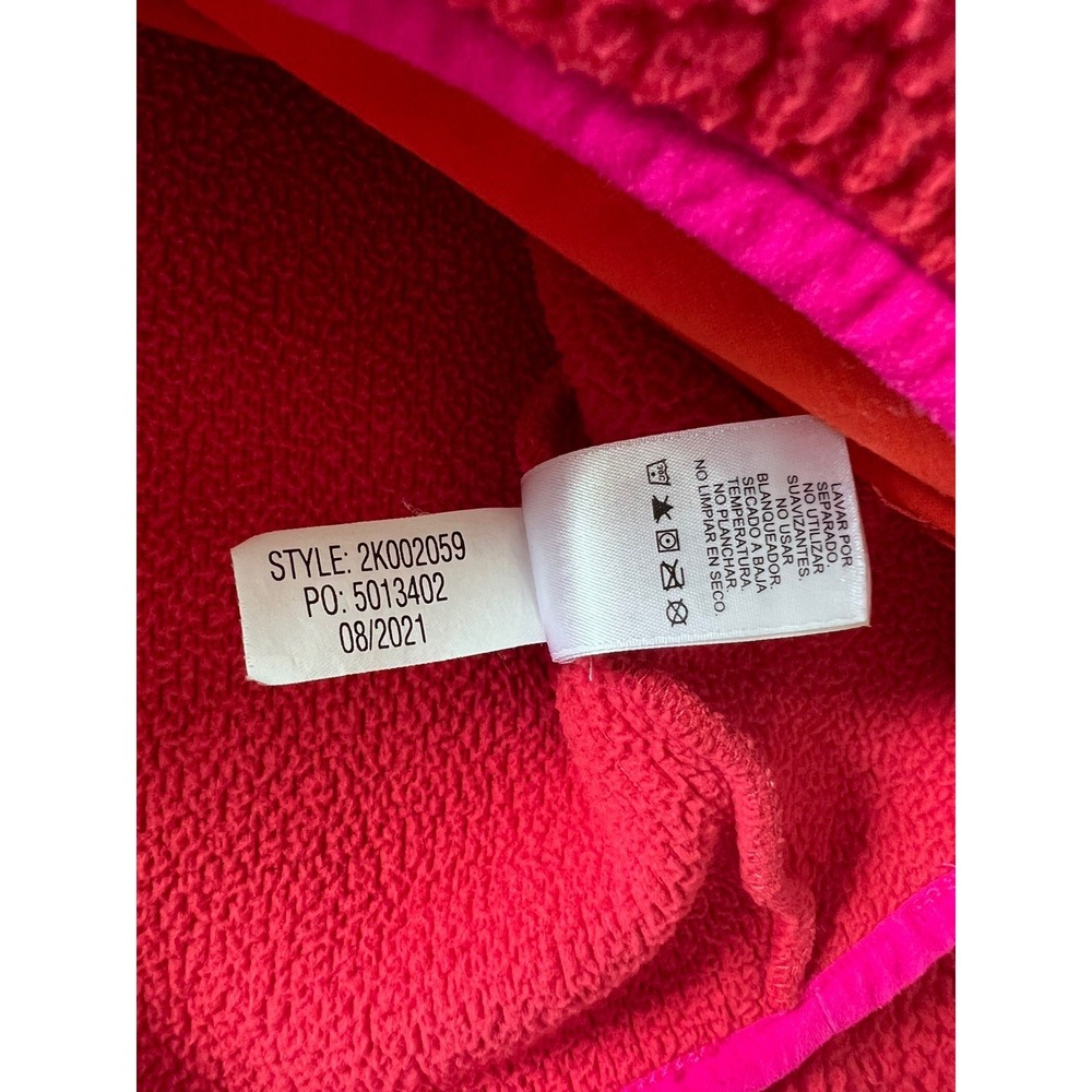Vineyard Vines Women Red And Pink Pullover 1/4 Zip Sherpa Sweater Size Small - Picture 9 of 10
